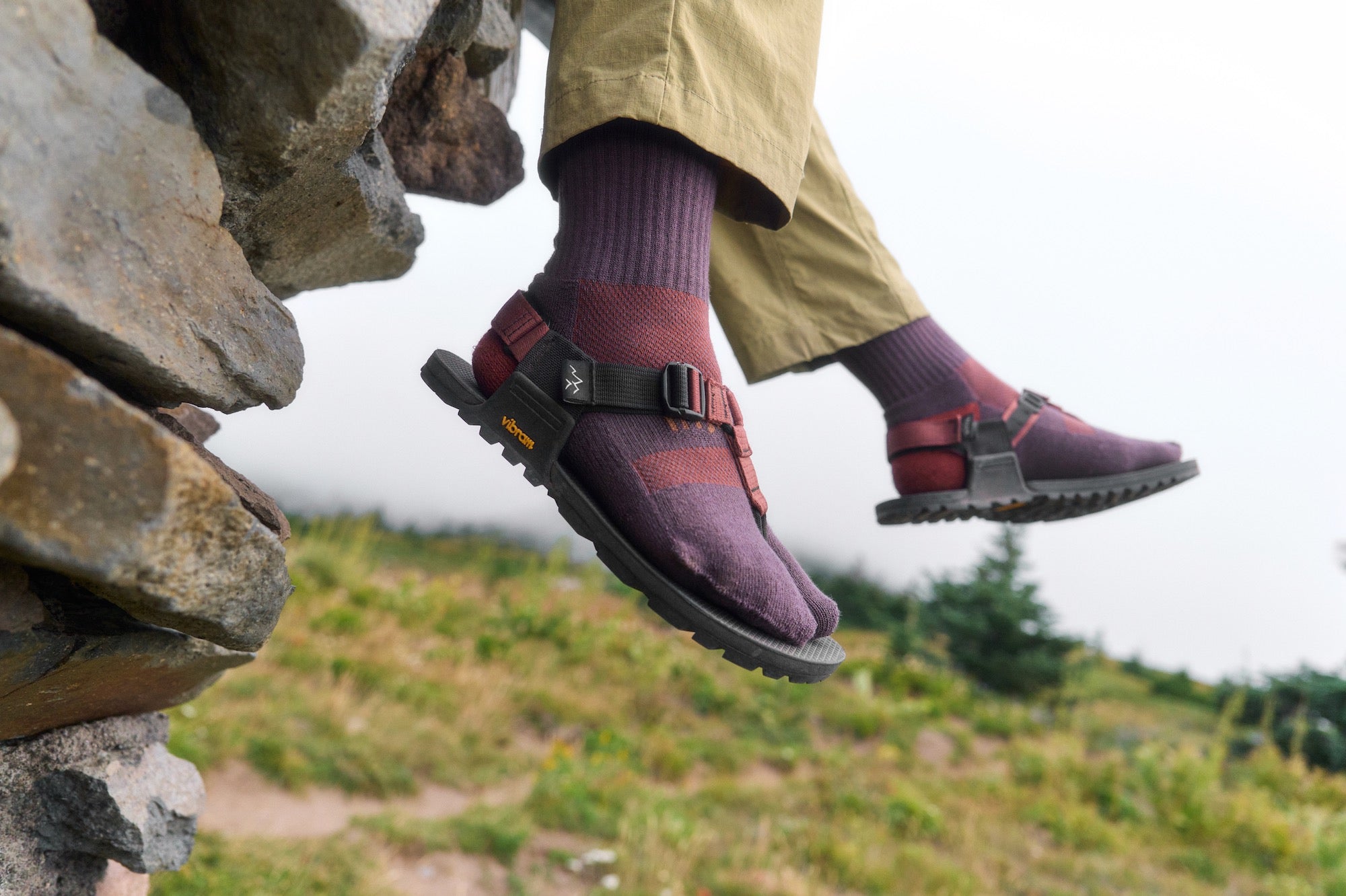 Crew Performance Split-Toe Socks (Dusty Plum) - Image 2